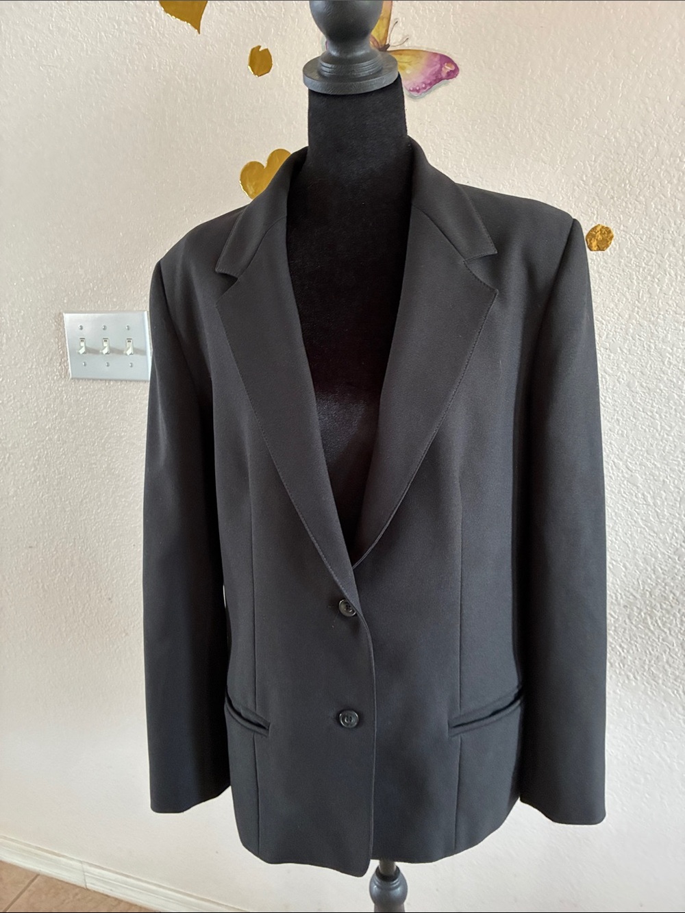 Classic Black Women's Blazer Jacket - Tailored Two-Button
